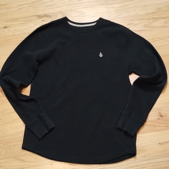 Shirts Mens Black Cotton Waffle Thermal T Shirt Sz Xl